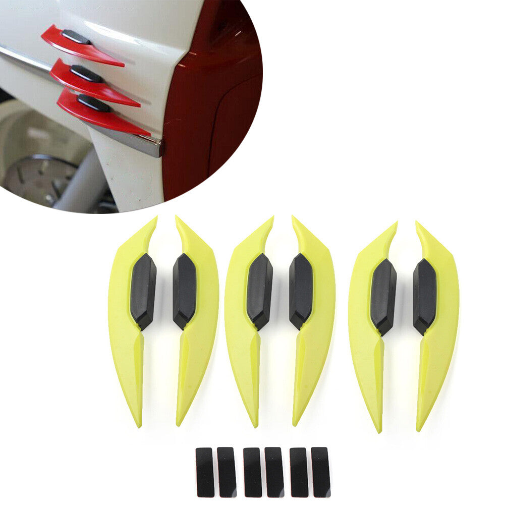 3pairs Fairing Winglets Side Spoiler Deflector Air Wing Kit Universal Yellow