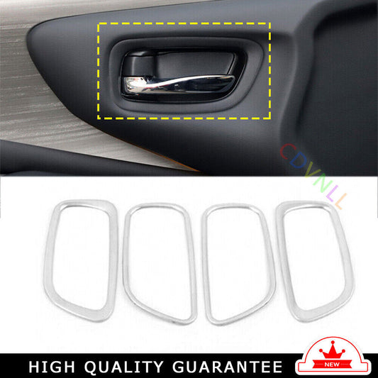 Inner Door Handle Bowl Cover Trim 4PCS for Nissan Murano 2015-2021 Silver Steel