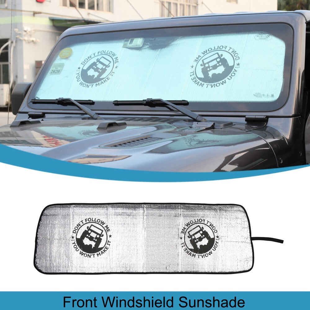 Front Windshield Sunshade Sun Visor Heat Shield for Jeep for Wrangler JL JT 2018-23