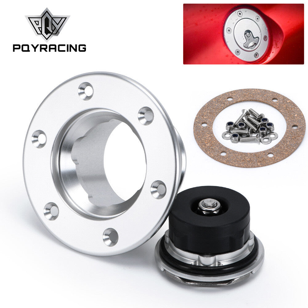 Fuel Filler Neck Up Gas Flush Mount Universal 6 Holes ID: 35.5MM Stainless Steel