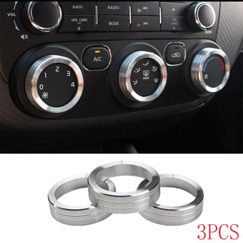 Aluminum Silver Console Air Conditioning Knob Trim for Kia Forte Car 14-2018