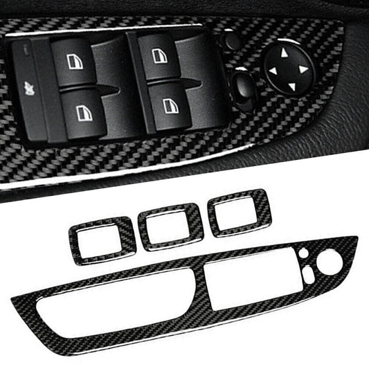 Carbon Fiber Door Window Button Frame Cover Trim for BMW X5 E70 X6 E71 2008-2013
