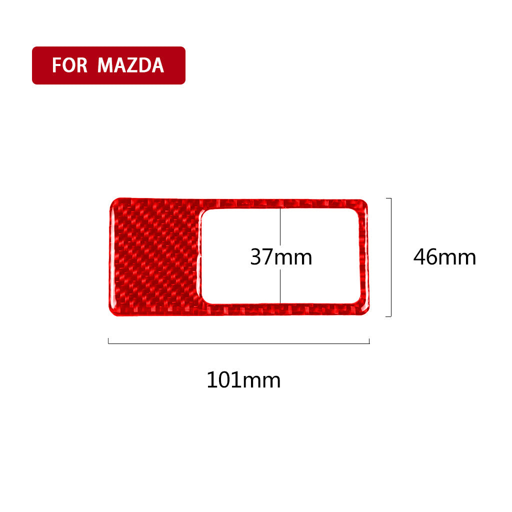 Red Carbon Fiber Interior Headlight Switch Button Cover for Mazda CX-5 2017-2021