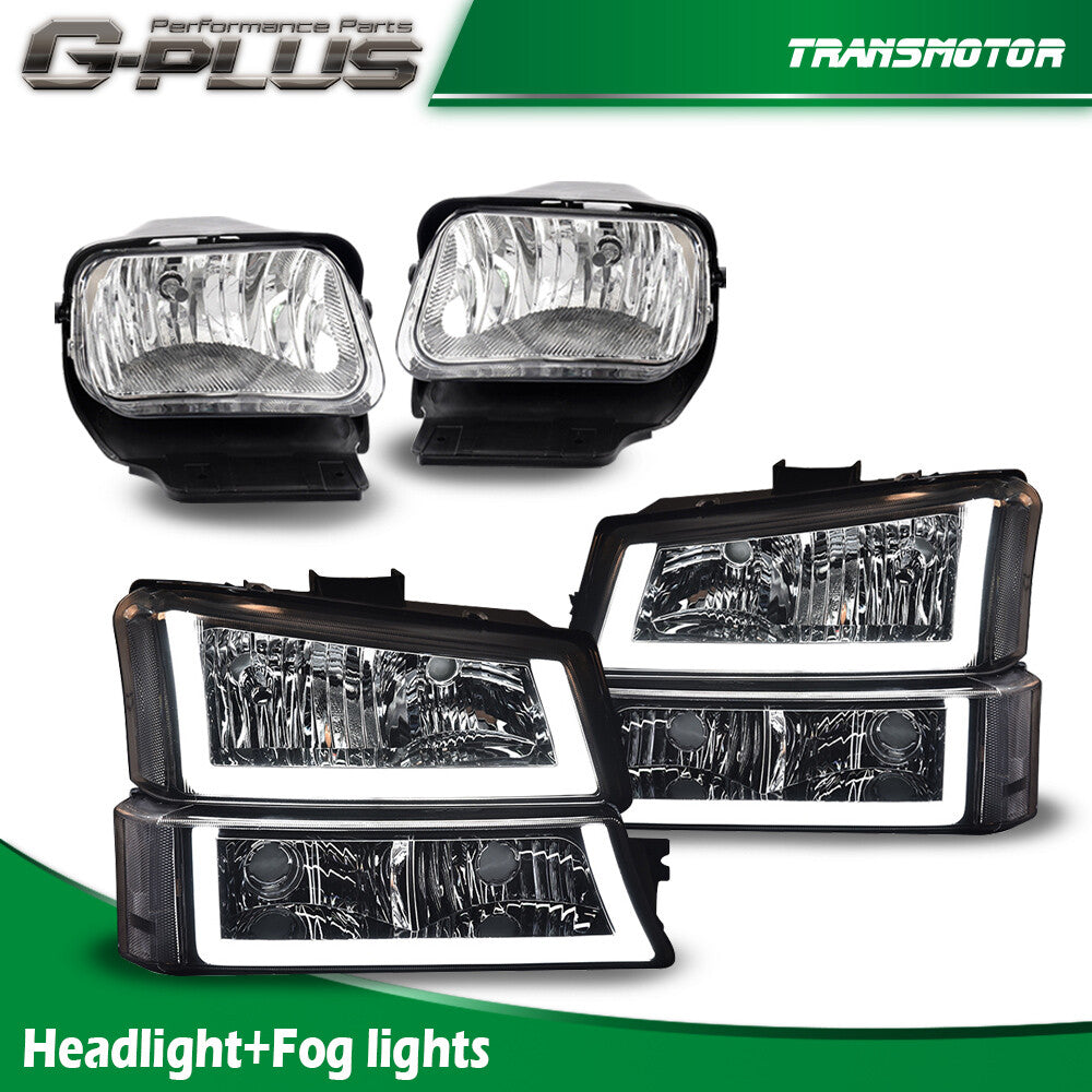 LED DRL transparent headlights + bumper fog lights suitable for 03-06 for Chevrolet Silverado new