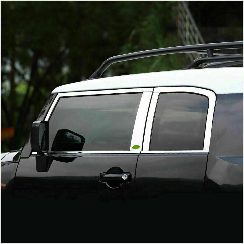 10P Chrome Side Window Sill Frame Molding Trims for Toyota FJ Cruiser 2007-2014