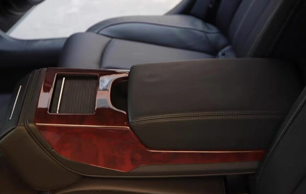 Car Interior Rear Storage Box Cover Trim 1 Fit for Audi A6L 2012-2018 Red Wood