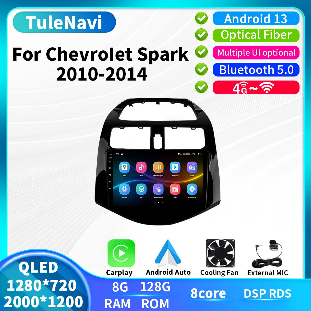 for Chevrolet Spark Beat Matiz Creative Android CarPlay Car Radio GPS Screen 4G