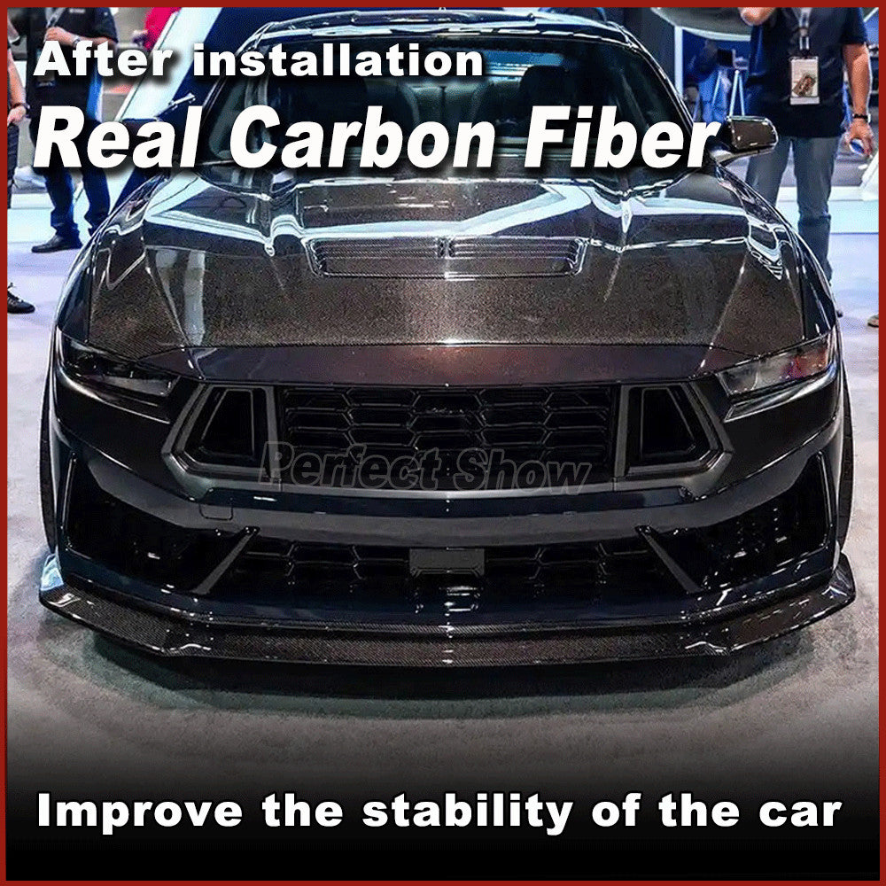 for Ford for Mustang Dark Horse REAL CARBON Front Bumper Lip Diffuser Side Skirts