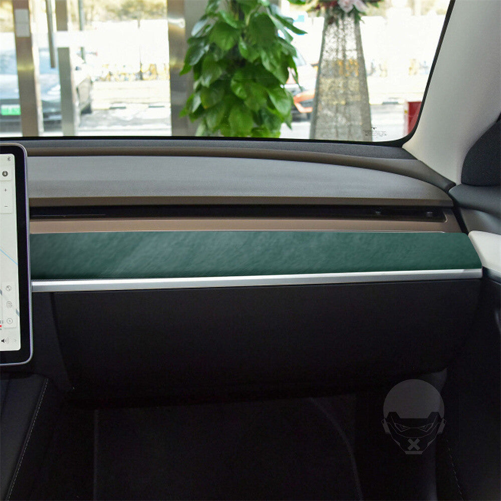 Soft Suede Green Central Control Dashboard Panel Trim for Tesla Model 3 /Y 2020+