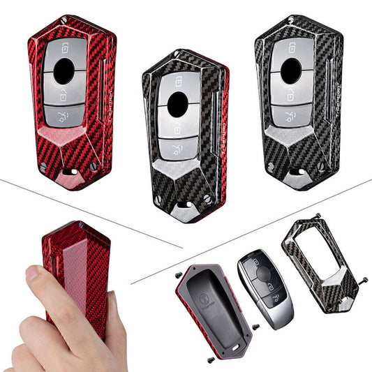 Key Fob Case Cover Carbon Fiber for Mercedes-Benz E S Class W213 W212 W221 E200