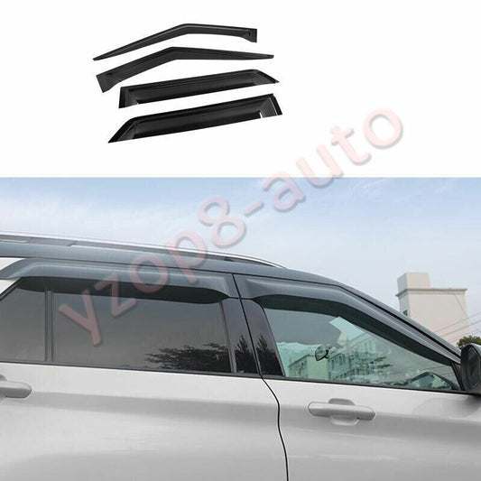 for Ford Explorer 2020-21 ABS Black Window Visor Vent Shades Sun Rain Guard 4pcs