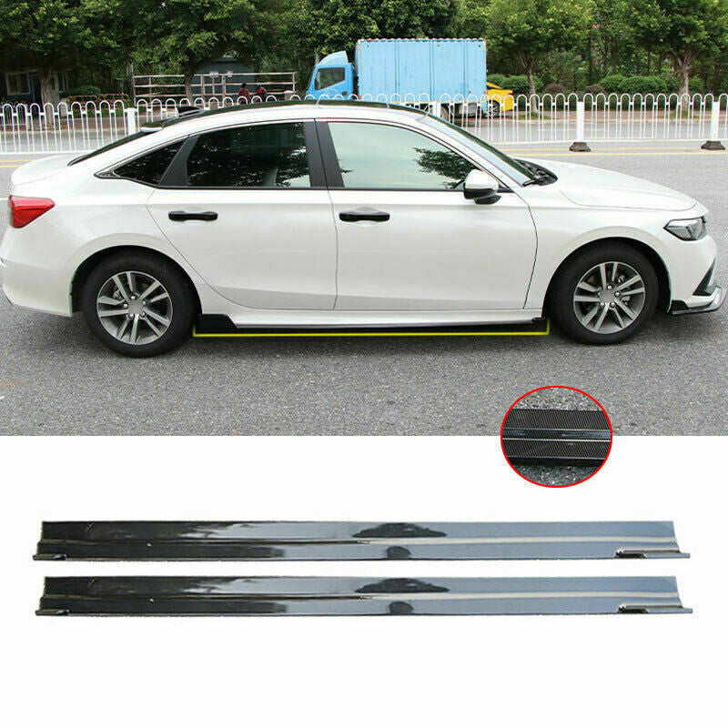 for Honda for Civic 2022-2023Carbon Fiber Side Skirts Extension Spoiler Lip Splitter