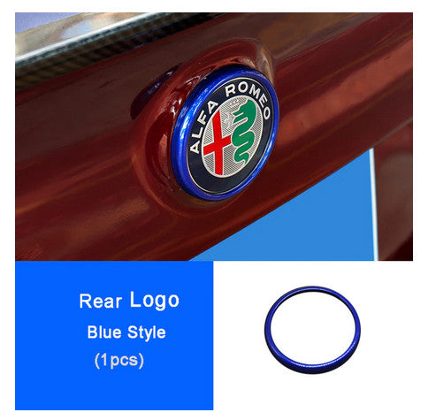 1-Pack Blue for Alfa Romeo for Stelvio Rear Boot Trunk Ring Badge Logo Cover