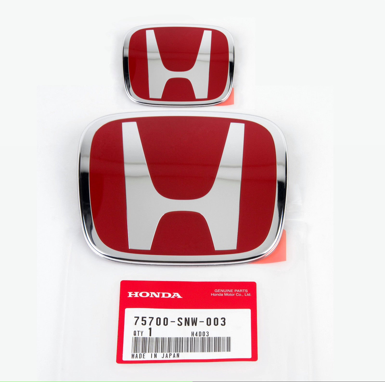 2-Piece Racing Set with Red H Badges Front and Rear Applicable to 06-15 for Honda for Civic Sean EX LX SI