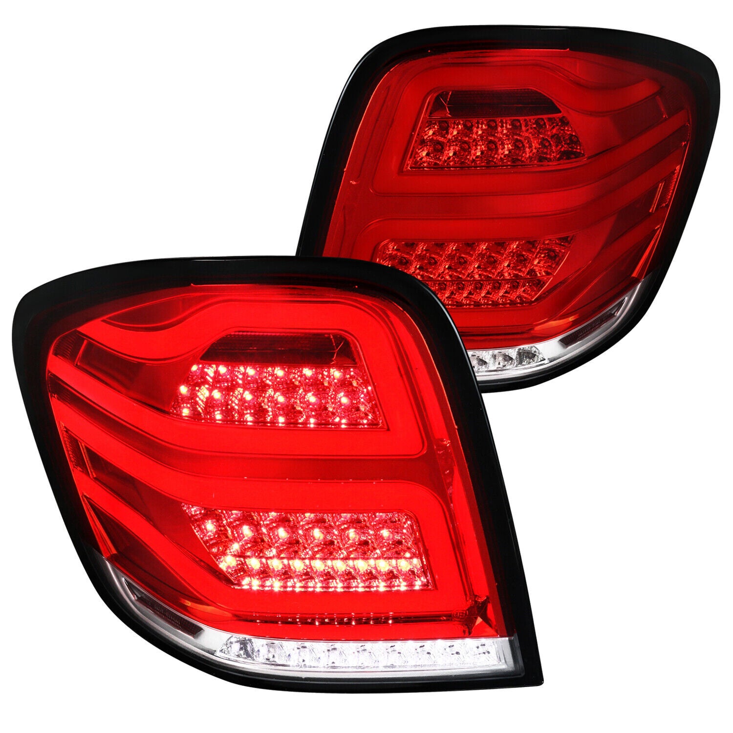 Red Fits 2006-2011 for Mercedes-Benz W164 Ml350 Ml450 Led Bar Tail Lights Brake Lamp