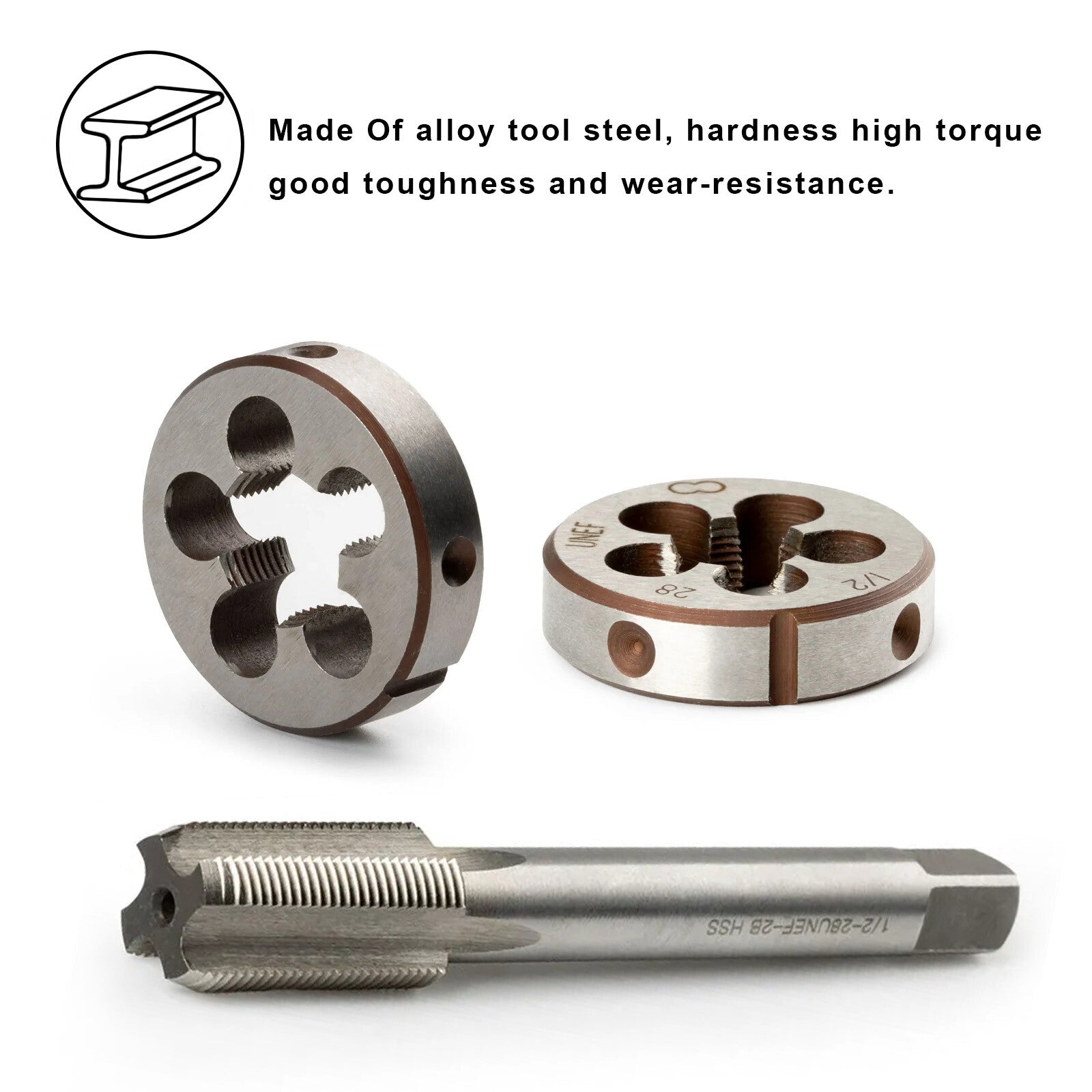 Right Hand Gunsmithing Tool 1/2-28 Tap & Die Set (1/2 x 28) 22LR 223 5.56 9mm
