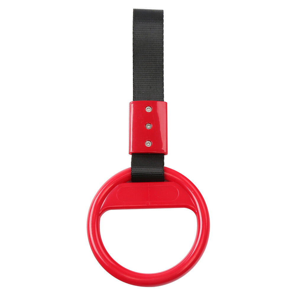 Round Ring Train Bus Handle Hand Strap Drift Charm Tools PVC Plastic Black+Red