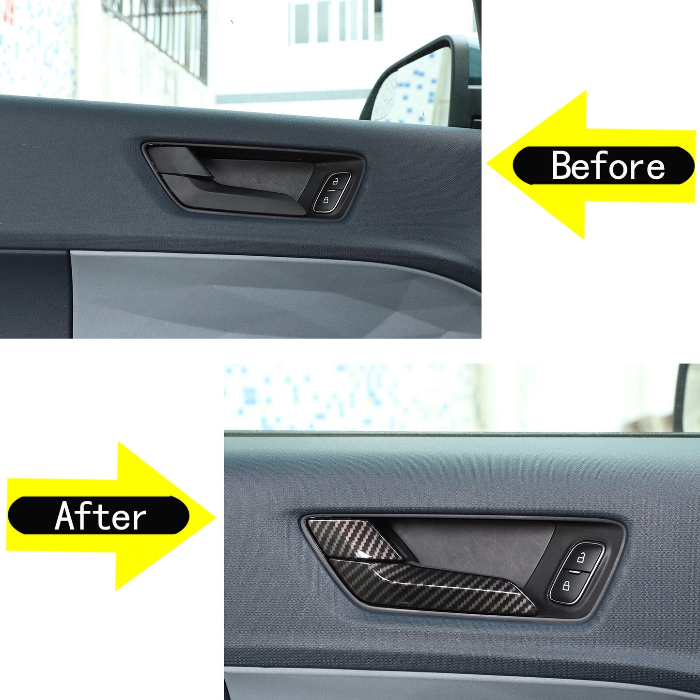 Carbon fiber glass lifter button protective cover suitable for Jaguar F model 2013-24