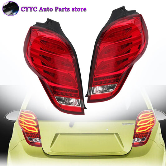 Tail Lights Assembly Pair for Chevrolet Spark 2011 2012-2014 LED Rear Lamps Red