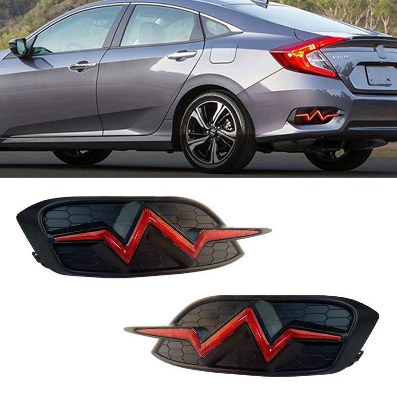 for Honda for Civic Sedan 2016-2021 LED Reflector Rear Bumper Tail Light Brake Lamps