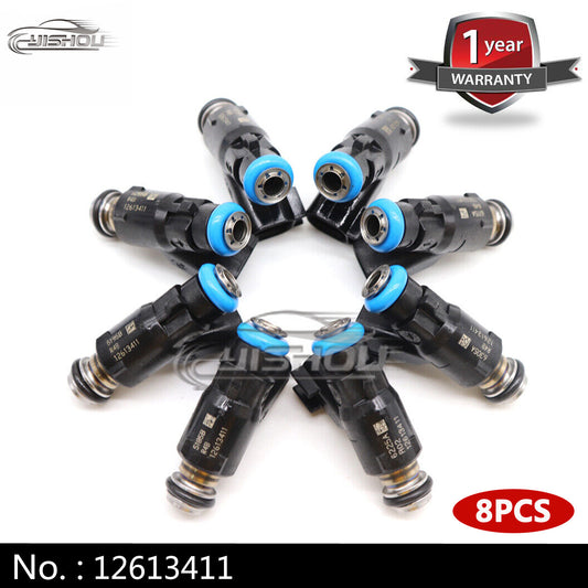 8x 12613411 fuel injectors are suitable for GMI for Chevrolet trucks with engine displacements of 4.8L, 5.3L, and 6.0L.