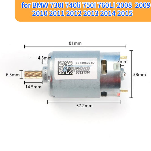 The parking brake module actuator motor is suitable for BMW 730I, 740li, 750I, and 760Li models from 2008 to 2015.