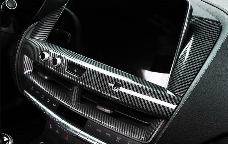 for Cadillac CT5 2020-2024 Carbon Fiber Middle Console Navigation Panel Trim 4PC