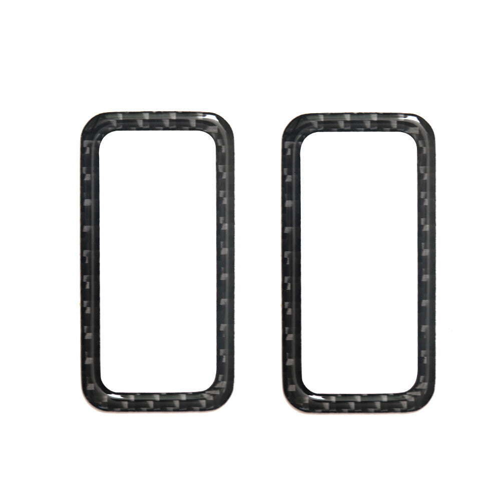 2X Carbon Fiber Vent Outlet Console Trim for BMW X5 2000-2006