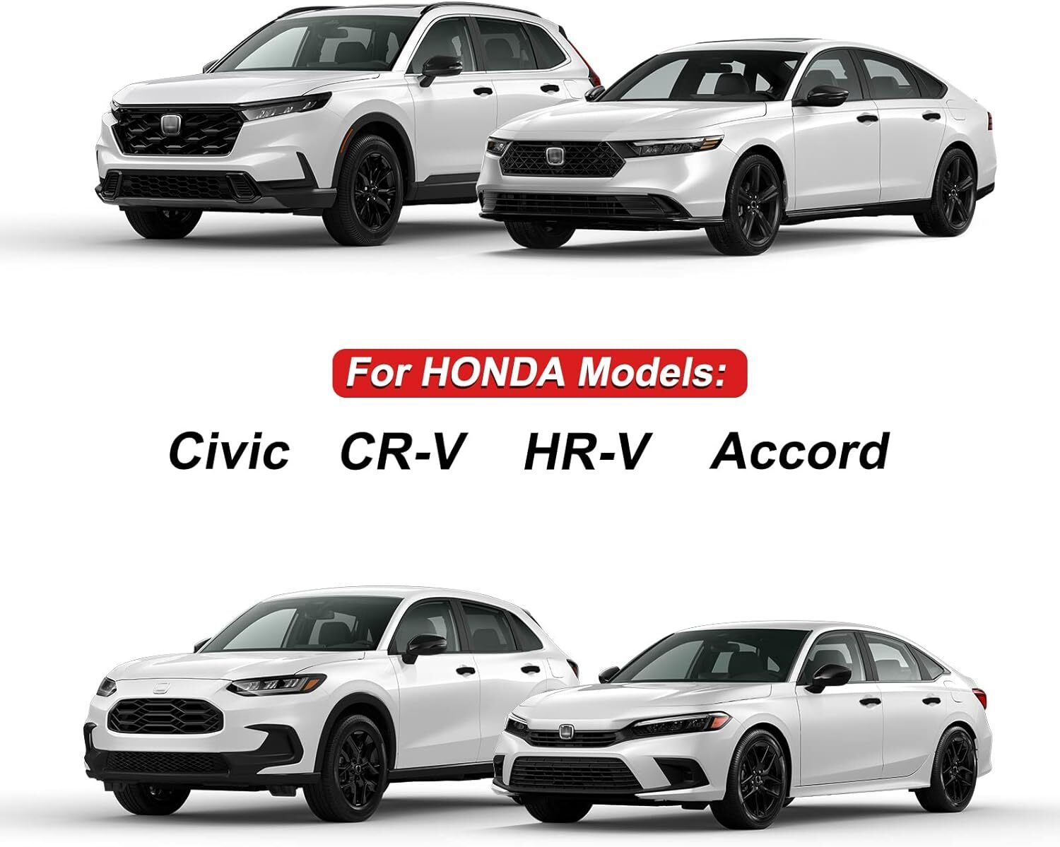4-piece gloss black door handle cover trim for 2022-2024 for Honda for Civic , Accord, CR-V, HR-V