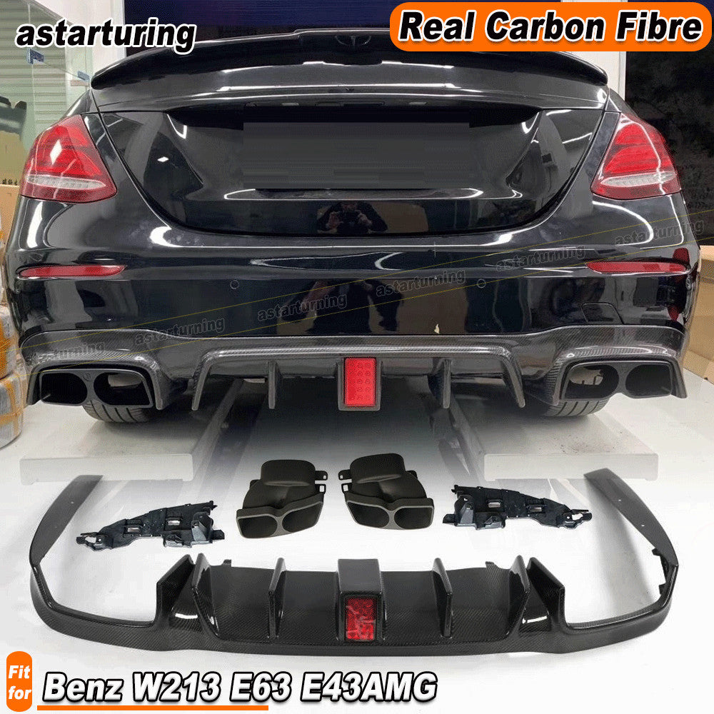 REAL Carbon Rear Bumper Diffuser Lip Fit for Mercedes W213 E-Class E63AMG E43AMG