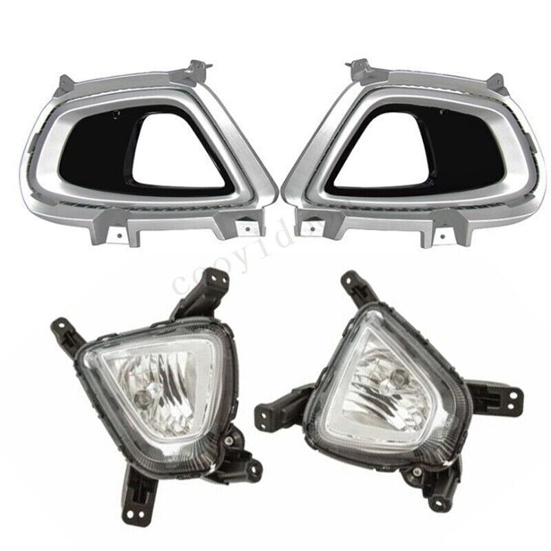 Left Right Pair For 2016-2018 for Kia Sorento Front Fog Lights Halogen Bezel