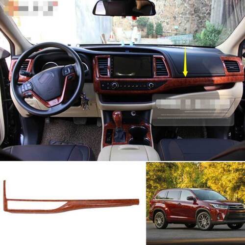 Interior Decor Set Trim for Toyota Highlander 2014-2019 Brown 24Pcs Wood Grain