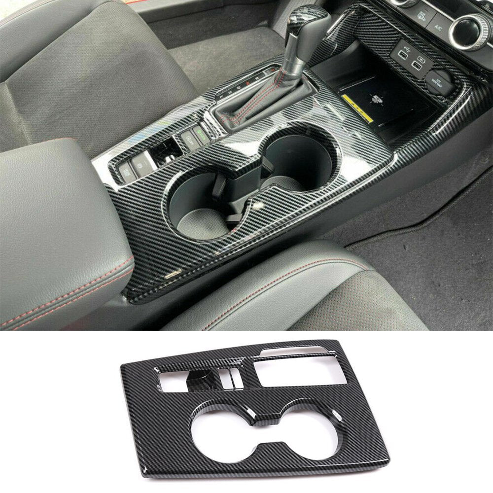 Carbon Fiber ABS Gear Shift Cup Holder Panel Trim for Honda for Civic 11th 2022 2023