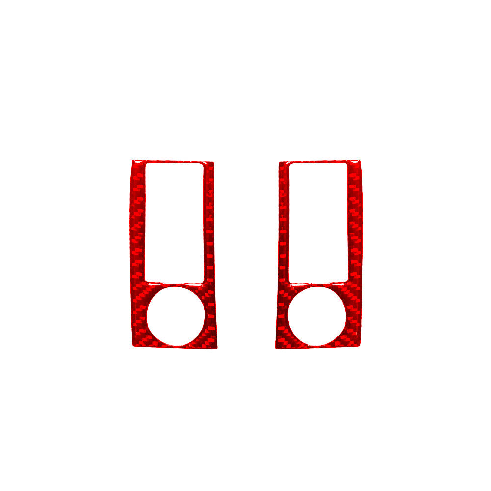 2X Red Carbon Fiber Central Control Button Trim for Mercedes R-Class 2009-2012