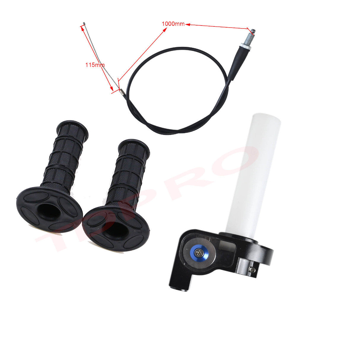 7/8 inch motorcycle handlebars with twist throttle and accelerator for Pit Dirt bicycles