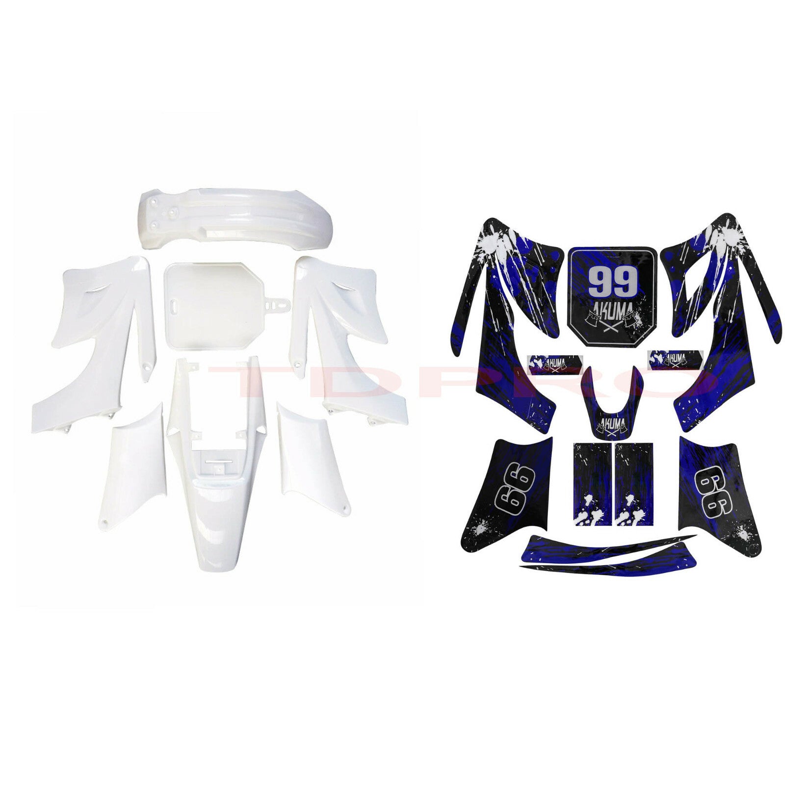 Plastic mudguard graphic sticker kit for Apollo Orion Pit Dirt bikes 110cc and 125cc
