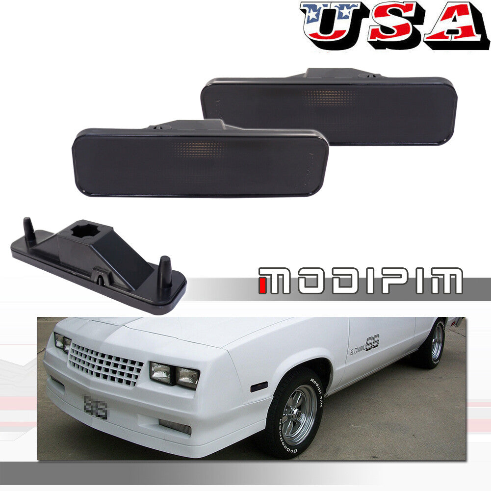 Suitable for 82-87 El Camino Caballero smoke bumper side marker light housing 2-piece set