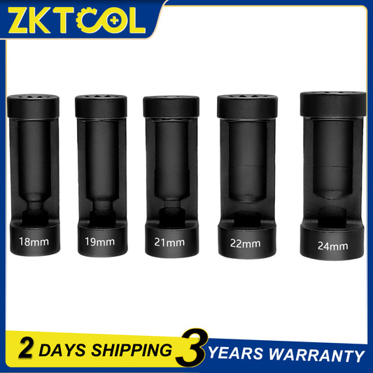 5pc Suspension Strut Nut Socket Set 18mm 19mm 21mm 22mm 24mm 12 Point 1/2 Drive