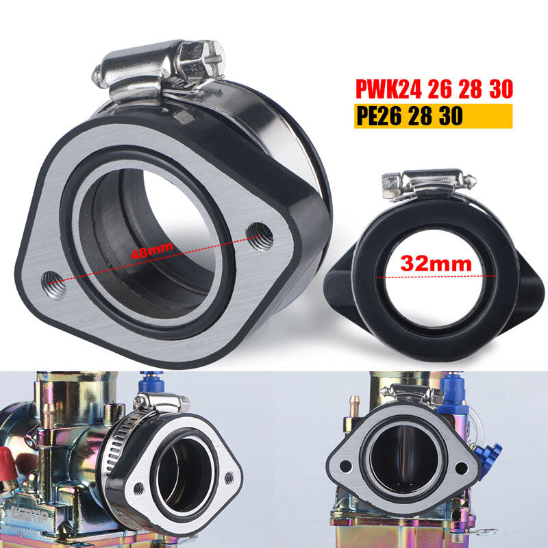 Flange Adapter Carb Carburetor Intake Manifold For PWK 24mm 26mm 28mm 30mm