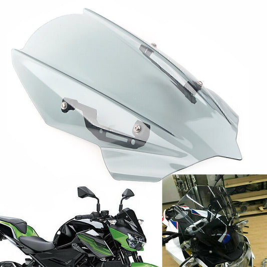 Windschutzscheibe Windschild mit Halterung Grau f¨¹r for Kawasaki Z400 2019-2021