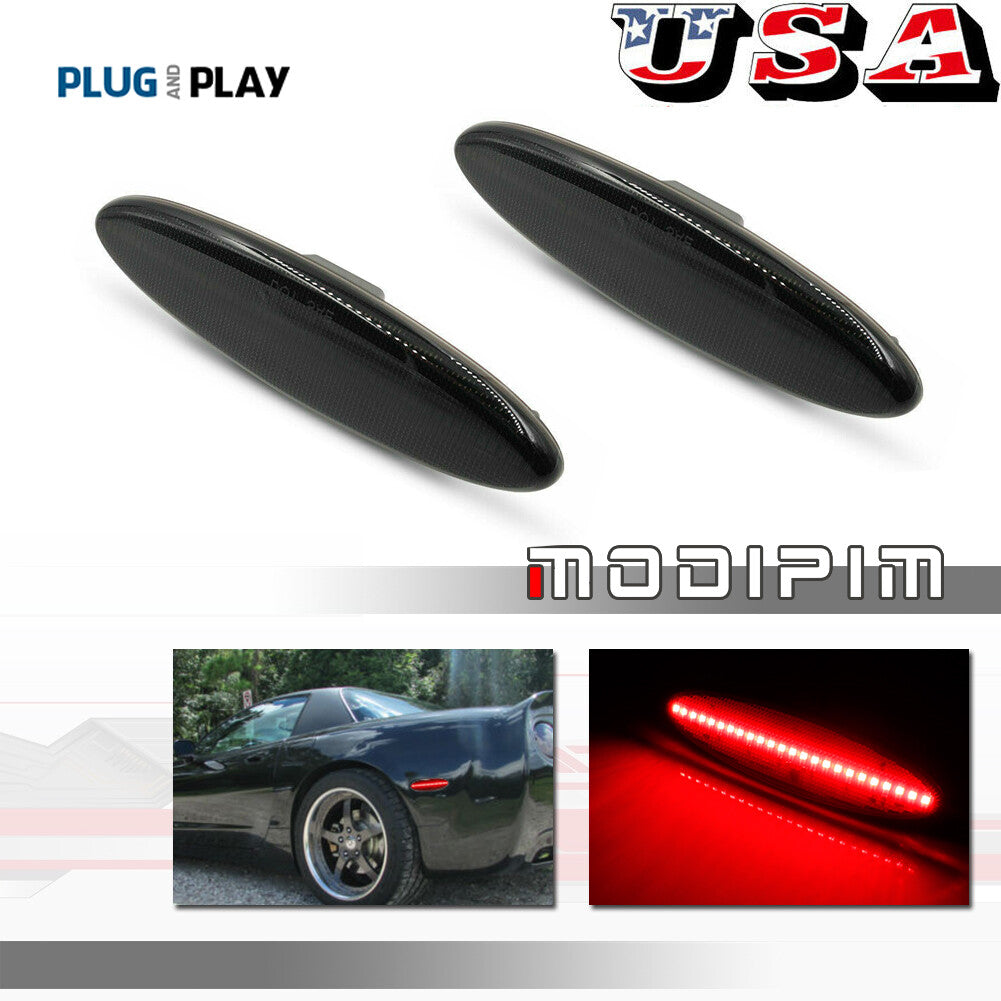 Red LED rear bumper side marker indicator lights are applicable to 97-04 for Chevrolet for Corvette C5