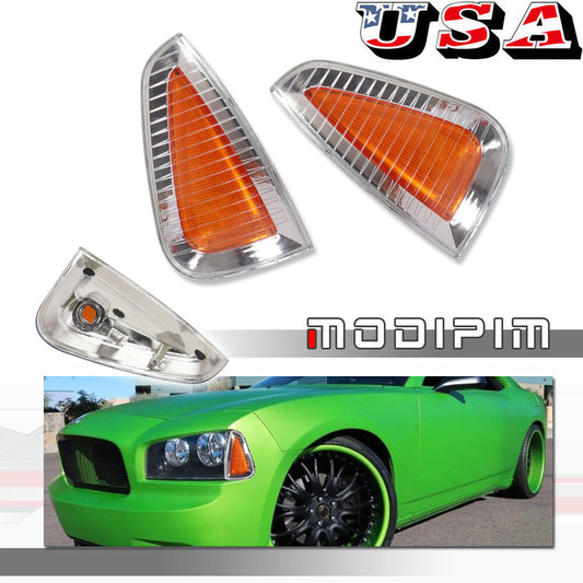 Amber Fit 2006 - 2010 for Dodge Charger Bumper Corner Signal Lights and Side Marker Lights