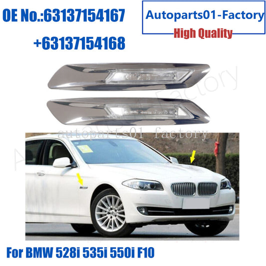 1Pair Side Marker Corner Lamp Parking Light Cornerlight for BMW 528i 535i 550i F10