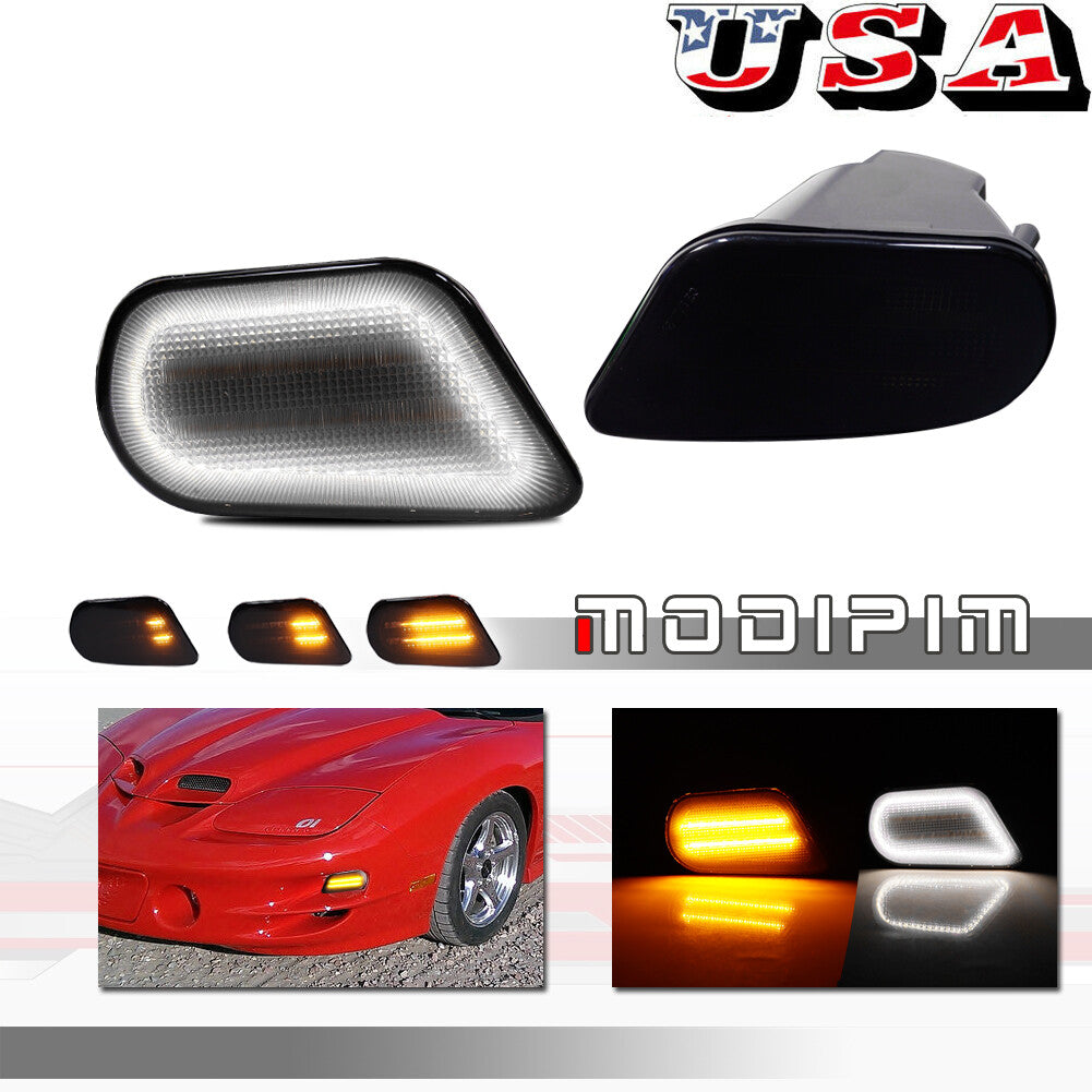 2-Pack Turn Signal LED Light Replacement Kit for 98-02 for Pontiac Firebird Trans Am Black
