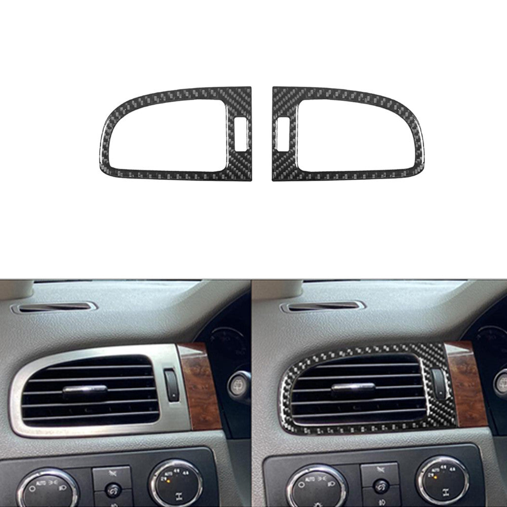 2Pcs Carbon Fiber Air Vent Cover Trim For Silverado/tahoe/ for sierra 2007-2014