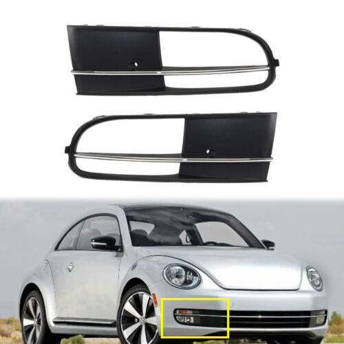Front Fog Light Trim For 2012-2017 for Volkswagen Beetle Left  Right Black  Chrome