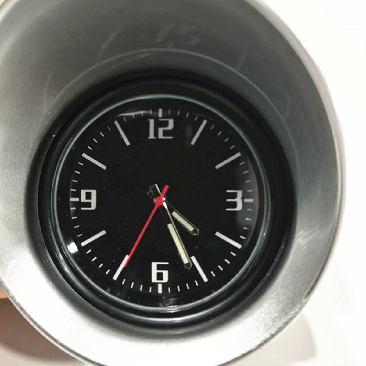Silver Clock Luminous Pointer Round Display For Car/RV/Truck Interior Dash Mount