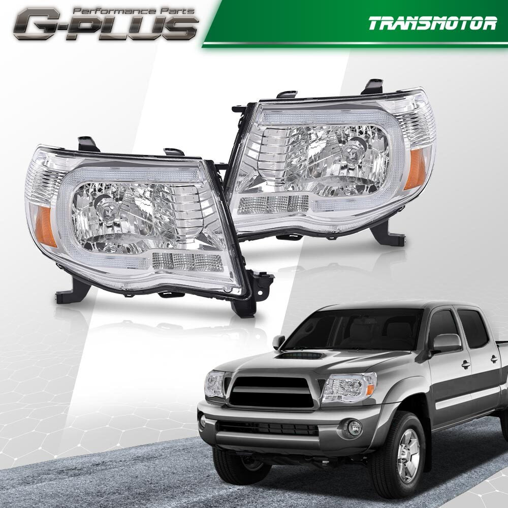 Suitable for 2005-2011 for Toyota Tacoma transparent LED headlights (transparent/amber).