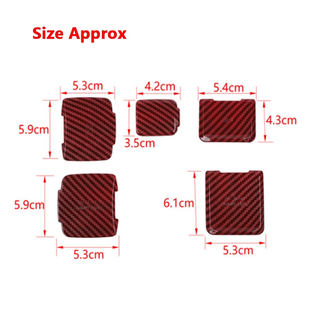 Carbon Fiber Red Front Rear Power Socket Cover Trim for Ford F150 2021 2022 2023
