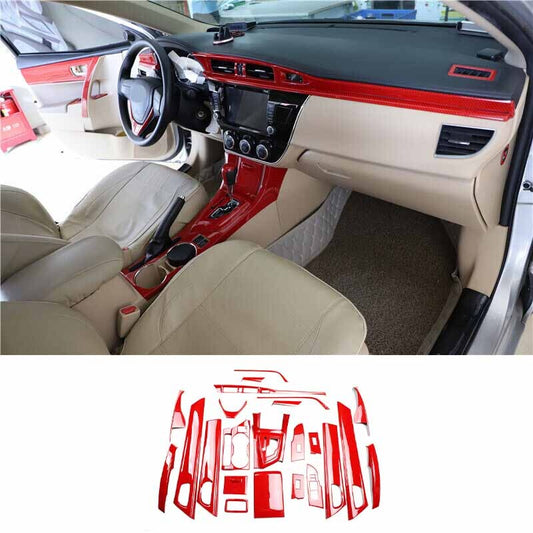 Car Interior Decoration for Toyota for Corolla 2014-2018 Red Cover Trim Carbon Fiber